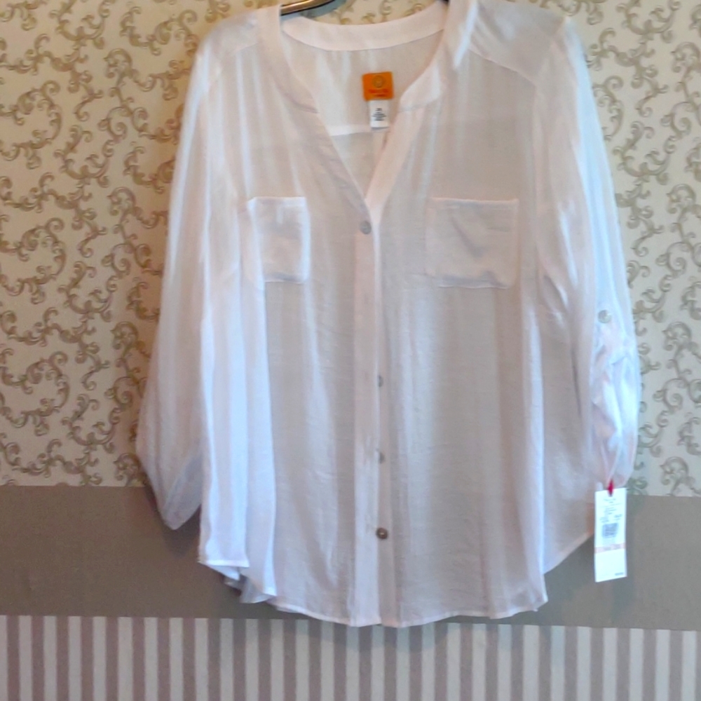 Sheer button up nwt